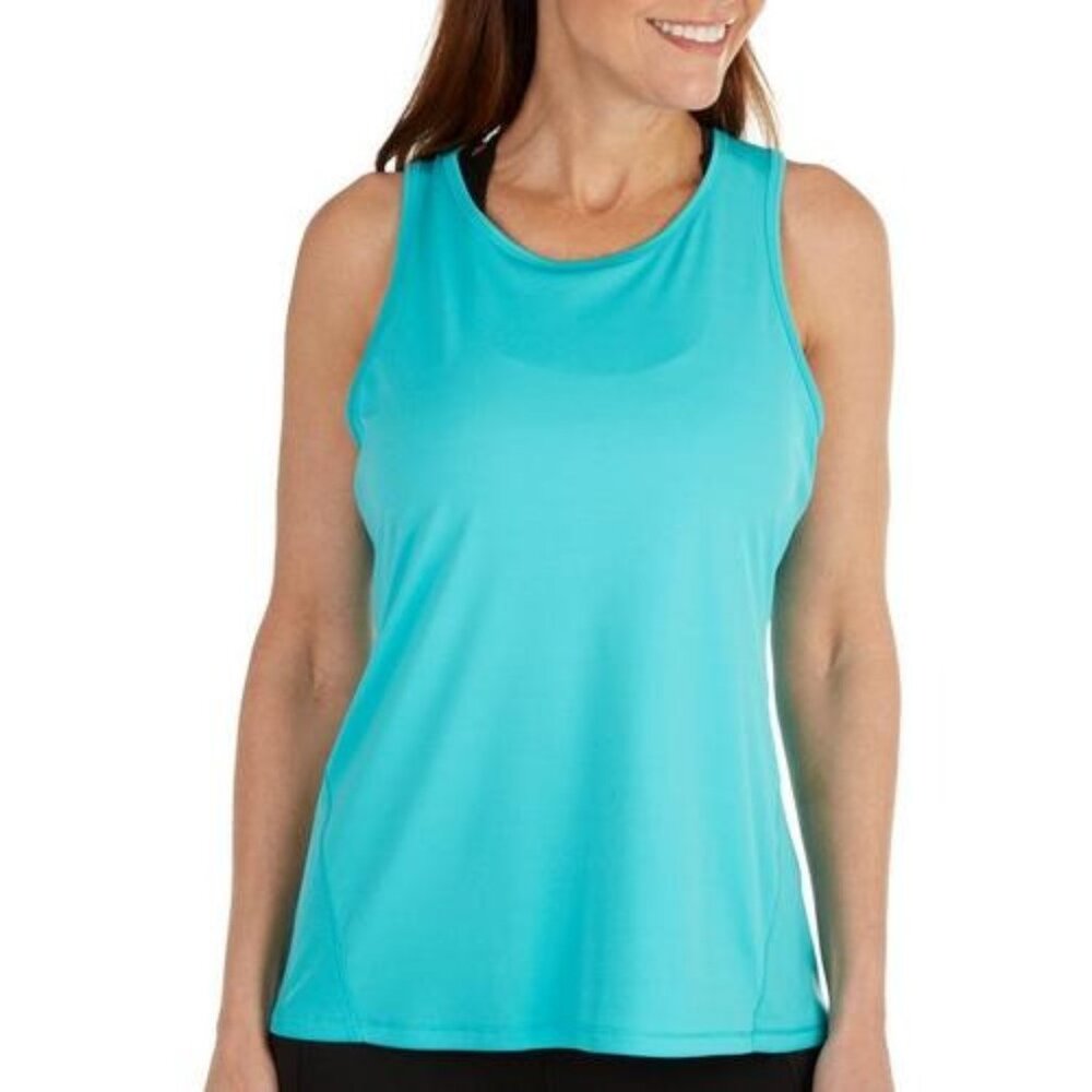 403 RB3 Active Womens Solid Scoop Neck Butter Tank Top Size: Small Color: TEAL